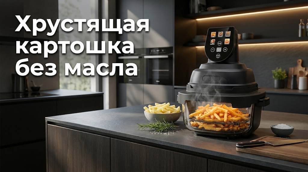 Хрустящая картошка, приготовленная в аэрогриле без масла
