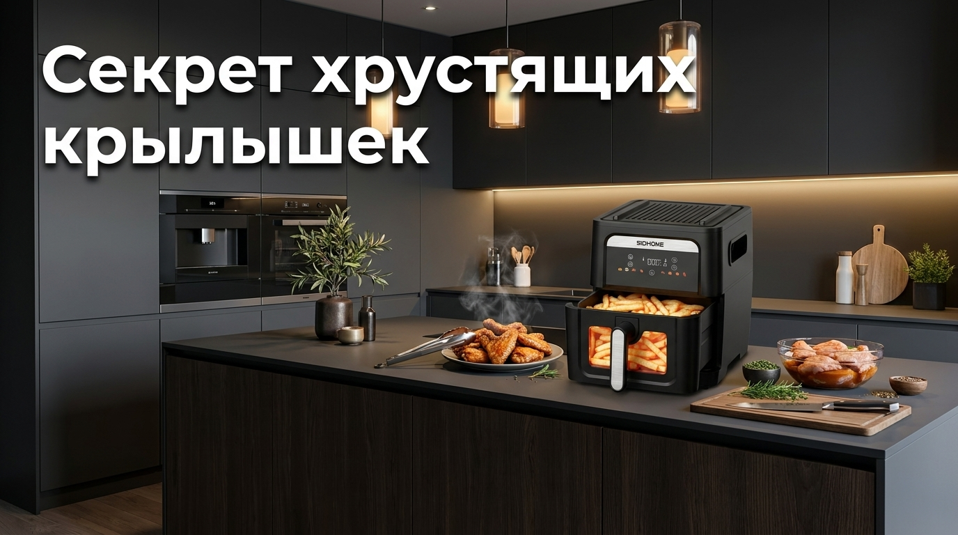 Куриные крылышки, приготовленные в аэрогриле с золотистой корочкой
