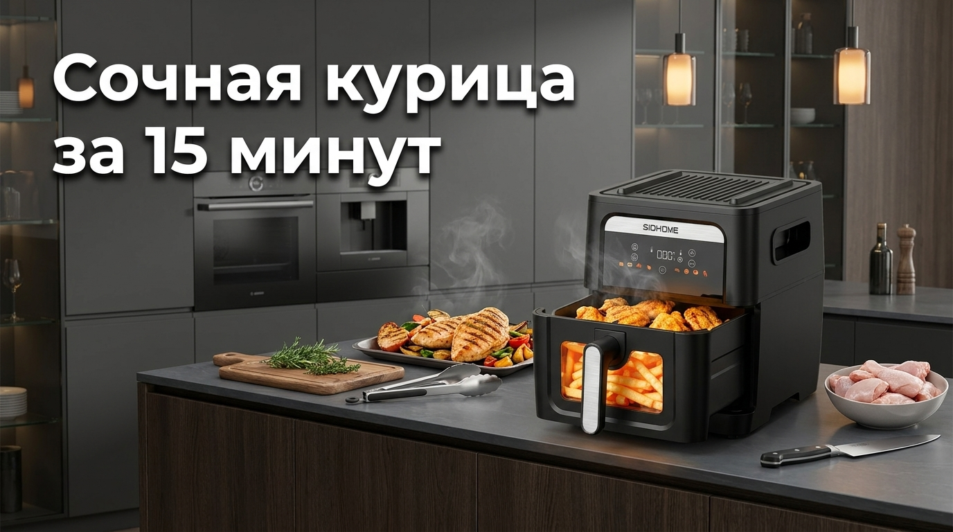Курица, приготовленная в аэрогриле за 15 минут