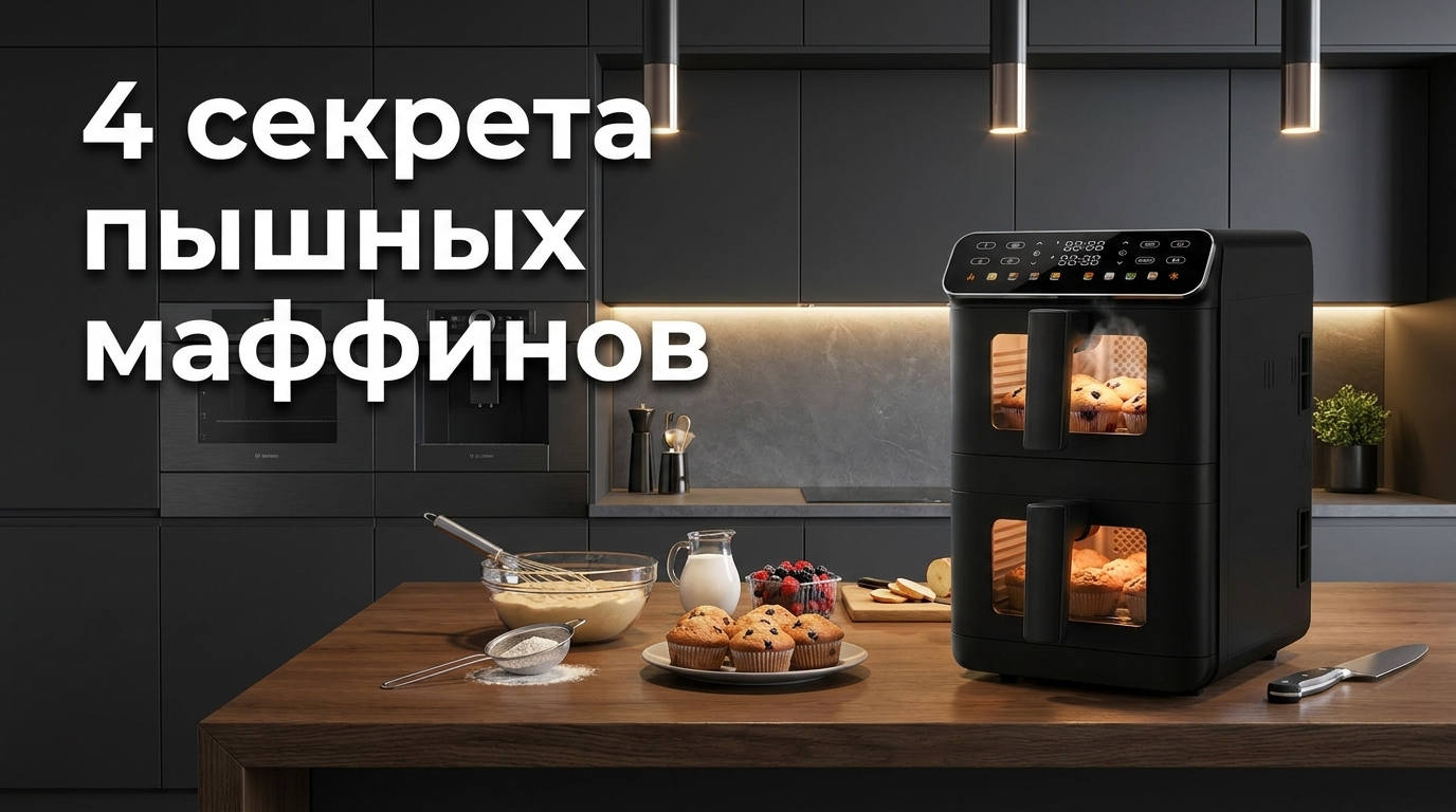 Аэрогриль для дома с маффинами и кексами